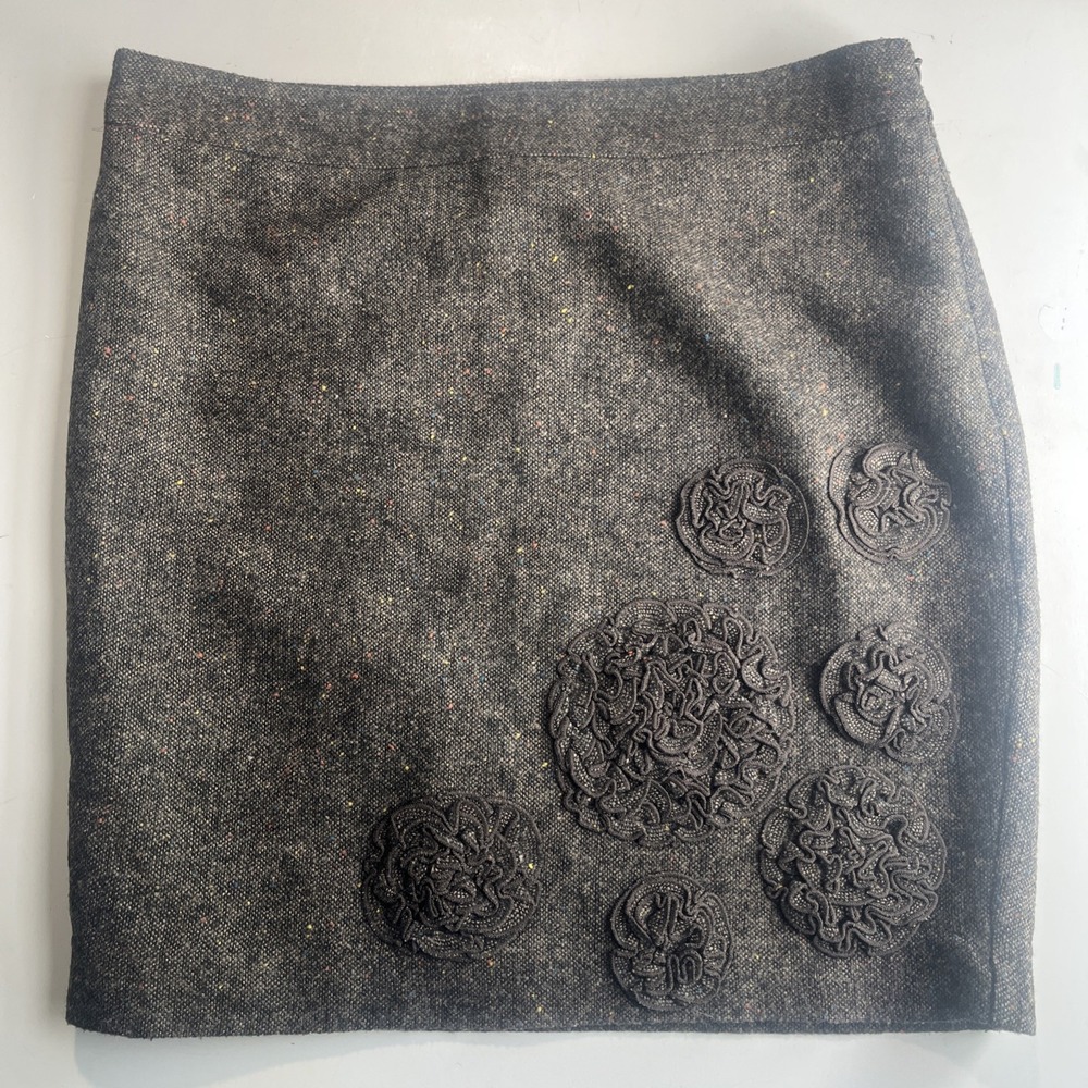 Loft Womens Skirt 8P Petite Brown Wool Blend Straight & Pencil Work Office